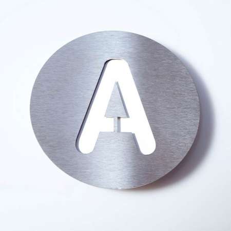 Absolut/ Radius Číslo domu z ušľachtilej ocele Round – A