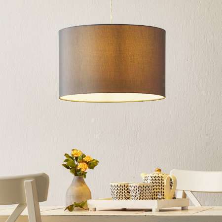 Brilliant Klasicky-moderná závesná lampa Clarie, sivá