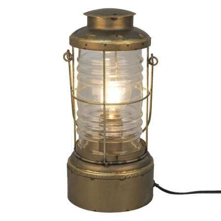Clayre & Eef Stolná lampa 559, lucerna, starožitné zlato
