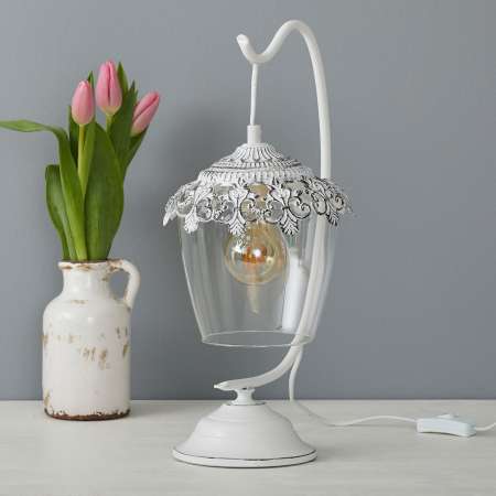 EGLO Bielo patinovaná stolná lampa Florinia