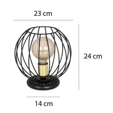 EMIBIG LIGHTING Stolná lampa Albio LN1 klietkové tienidlo, čierna