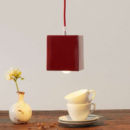 Eurokeramic Keramická závesná lampa S1862, červená/modrá