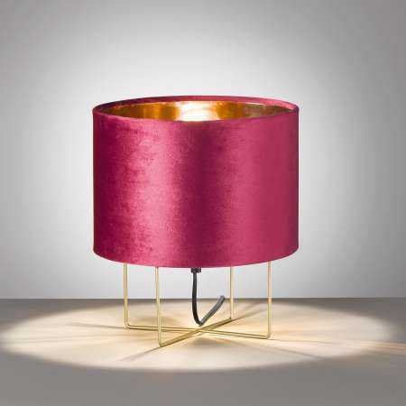 FISCHER & HONSEL Stolná lampa Aura tienidlo zamat 32 cm červená