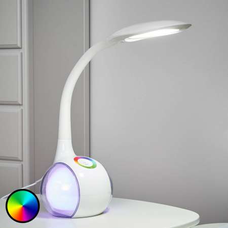 Globo Flexibilná stolná LED lampa Paula, biela