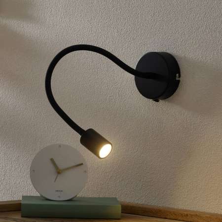 Ideallux Flexibilné nástenné LED svietidlo Focus, čierne