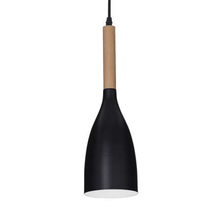 Ideallux Závesná lampa Manhattan drevený detail, čierna