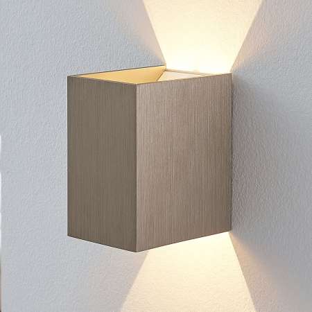 Lampenwelt.com LED nástenná lampa Jorden, satinovaný nikel