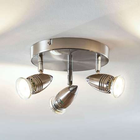 Lampenwelt.com Stropné LED svietidlo Benina, 3-plameňové, okrúhle