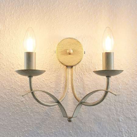 Lindby Lindby Amonja nástenná lampa, 2 svetlá, biela