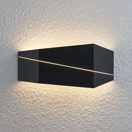 Lindby Nástenné LED svietidlo Nikolae, 40 cm čierne