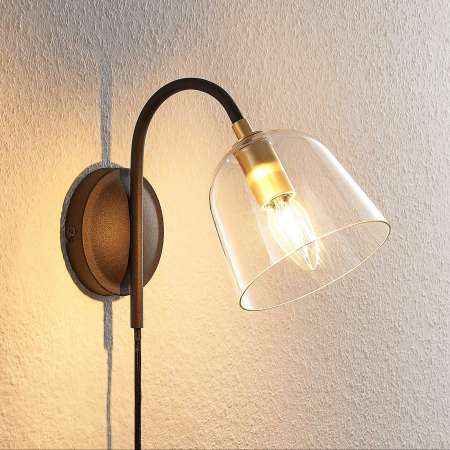 Lucande Lucande Anjita nástenná lampa, sklená obrazovka
