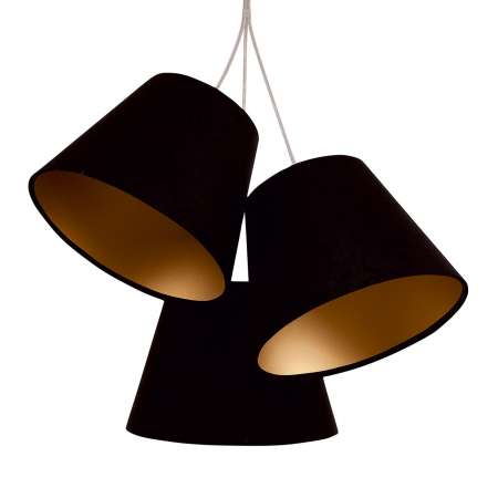 Maco Design 3-plameňová závesná lampa Sonia, textilné tienidlá