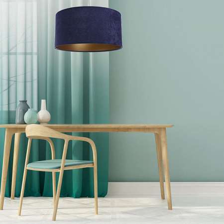 Maco Design Zamatová závesná lampa Lobelia so zlatom vo vnútri