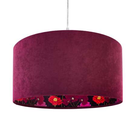 Maco Design Závesná lampa Savanna so zamatovým tienidlom