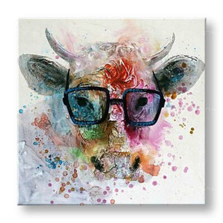 Maľovaný obraz na stenu KRAVA FB228E1