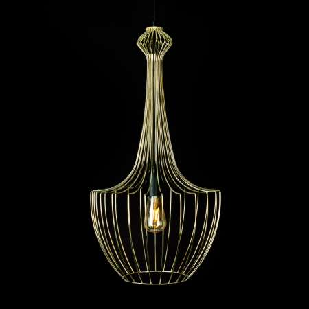 NOWODVORSKI LIGHTING Závesná lampa Luksor S klietkové tienidlo, zlatá