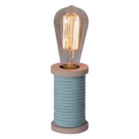 Näve Stolná lampa Max s dreveným podstavcom modrá