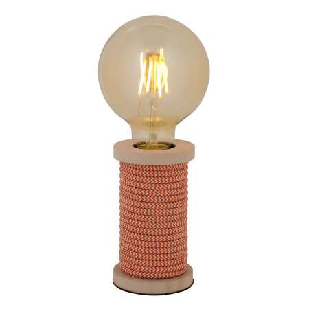 Näve Stolná lampa Max s dreveným podstavcom oranžová