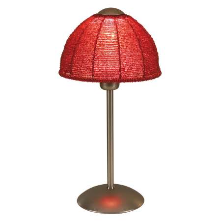 Näve Stolná lampa Pearl s okrúhlym tienidlom červená