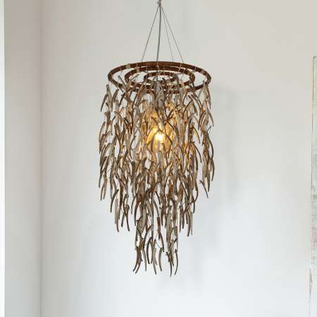 Näve Závesná lampa Kokos z prírodných materiálov 50 cm