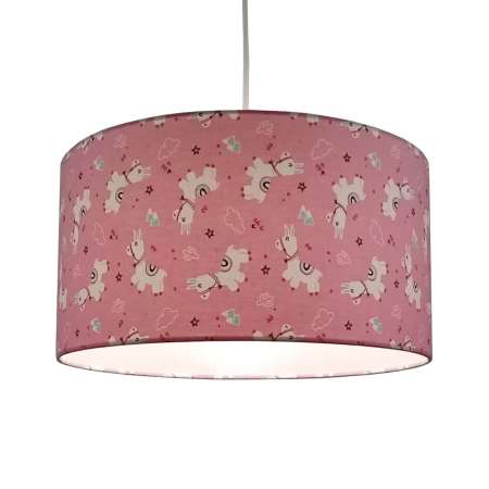Niermann Standby Textilná závesná lampa Alpaky v ružovej