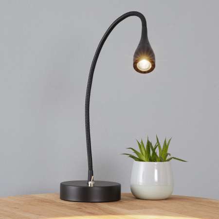 Nordlux Mento – ohybná stolná LED lampa, čierna