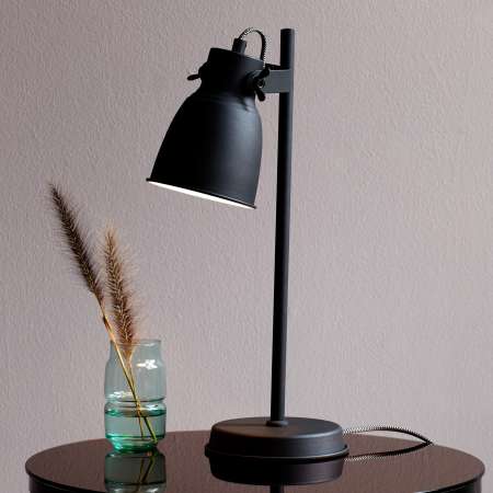 Nordlux Stolná lampa Adrian z kovu, čierna