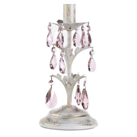 ONLI Stolná lampa Kate, v bielej s ružovými krištáľmi