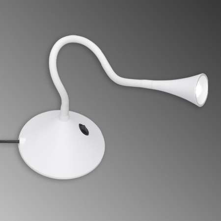 Reality Leuchten Flexibilná stolná LED lampa Viper v bielej