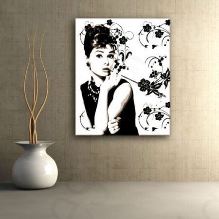Ručne maľovaný POP Art obraz Audrey Hepburn  ah6
