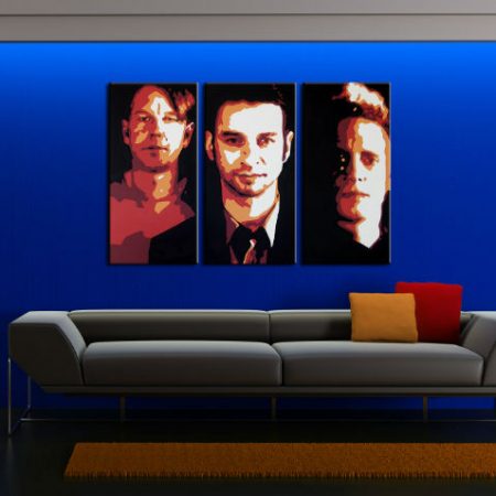 Ručne maľovaný POP Art obraz Depeche Mode 3 dielny  dep2