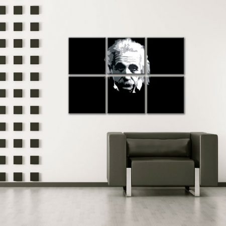 Ručne maľovaný POP Art obraz  Einstein 6 dielny  einstein