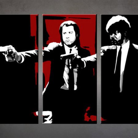 Ručne maľovaný POP Art obraz Pulp Fiction 3 dielny  pulp5