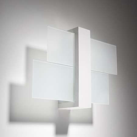 SOLLUX Nástenné svietidlo Shifted 1, sklo, biele