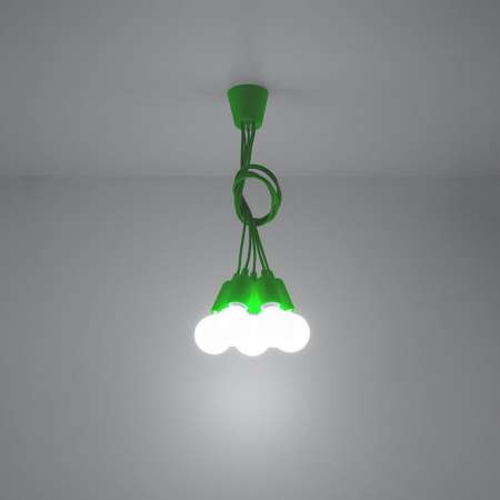 SOLLUX Závesná lampa Brasil, zelená, päť-plameňová
