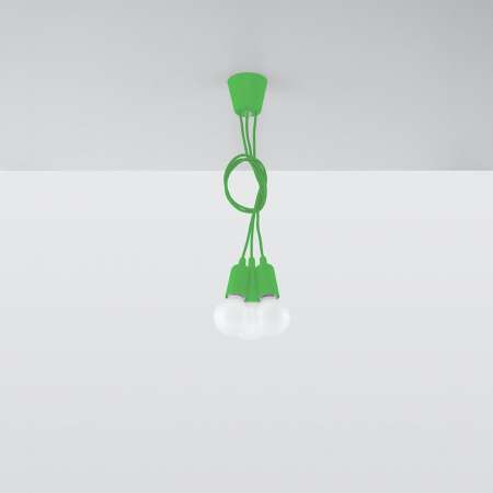 SOLLUX Závesná lampa Brasil, zelená, troj-plameňová