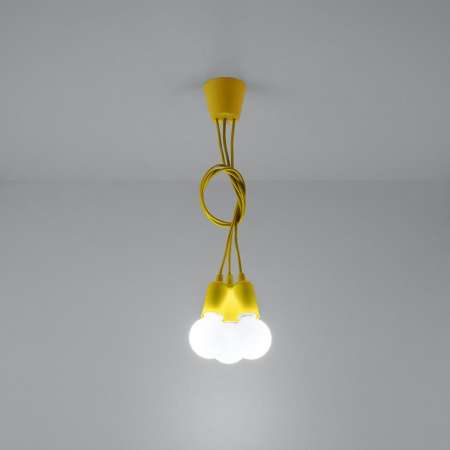 SOLLUX Závesná lampa Brasil, žltá, troj-plameňová