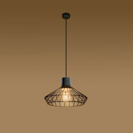 SOLLUX Závesná lampa Grid tienidlo mriežka betón Ø 37 cm