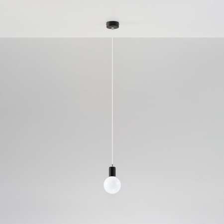 SOLLUX Závesná lampa Simple, čierna, kábel biely