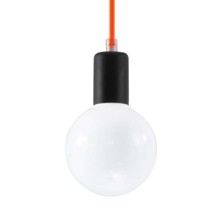 SOLLUX Závesná lampa Simple, čierna, kábel oranžový
