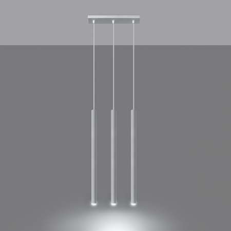 SOLLUX Závesná lampa Thin, biela, 3-plameňová, lineárna