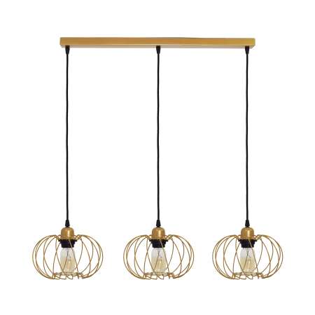 TEMAR LIGHTING Závesná lampa Kula, 3-plameňová, zlatá