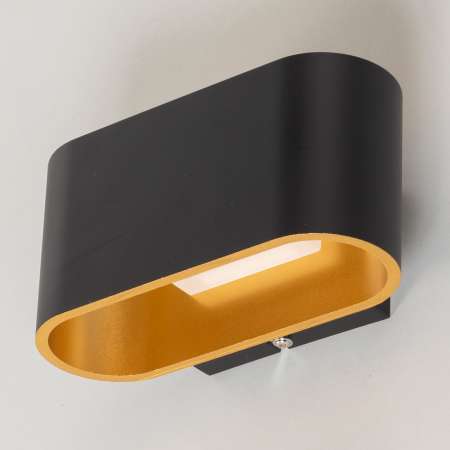 Wofi Nástenné LED svietidlo Denzel v čiernej/zlatej