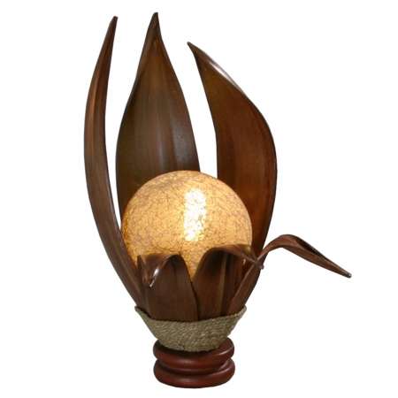Woru Stolná lampa Karima z tvrdených kokosových listov