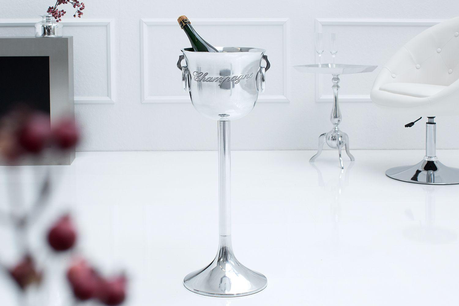LuxD Dizajnový chladič šampanského Champagne 75 cm / strieborná