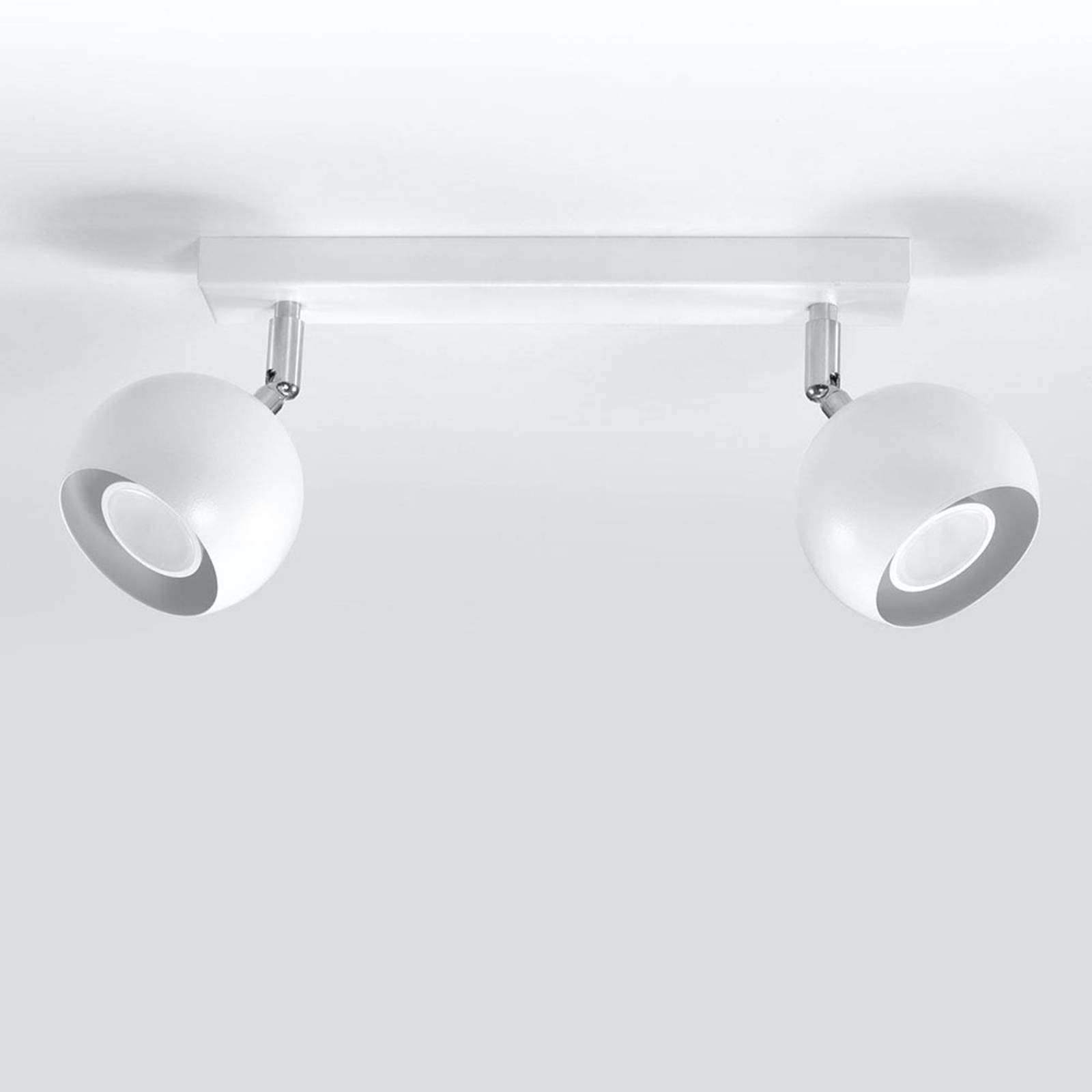 EULUNA Stropné svietidlo Flame v bielej, 2-plameňové