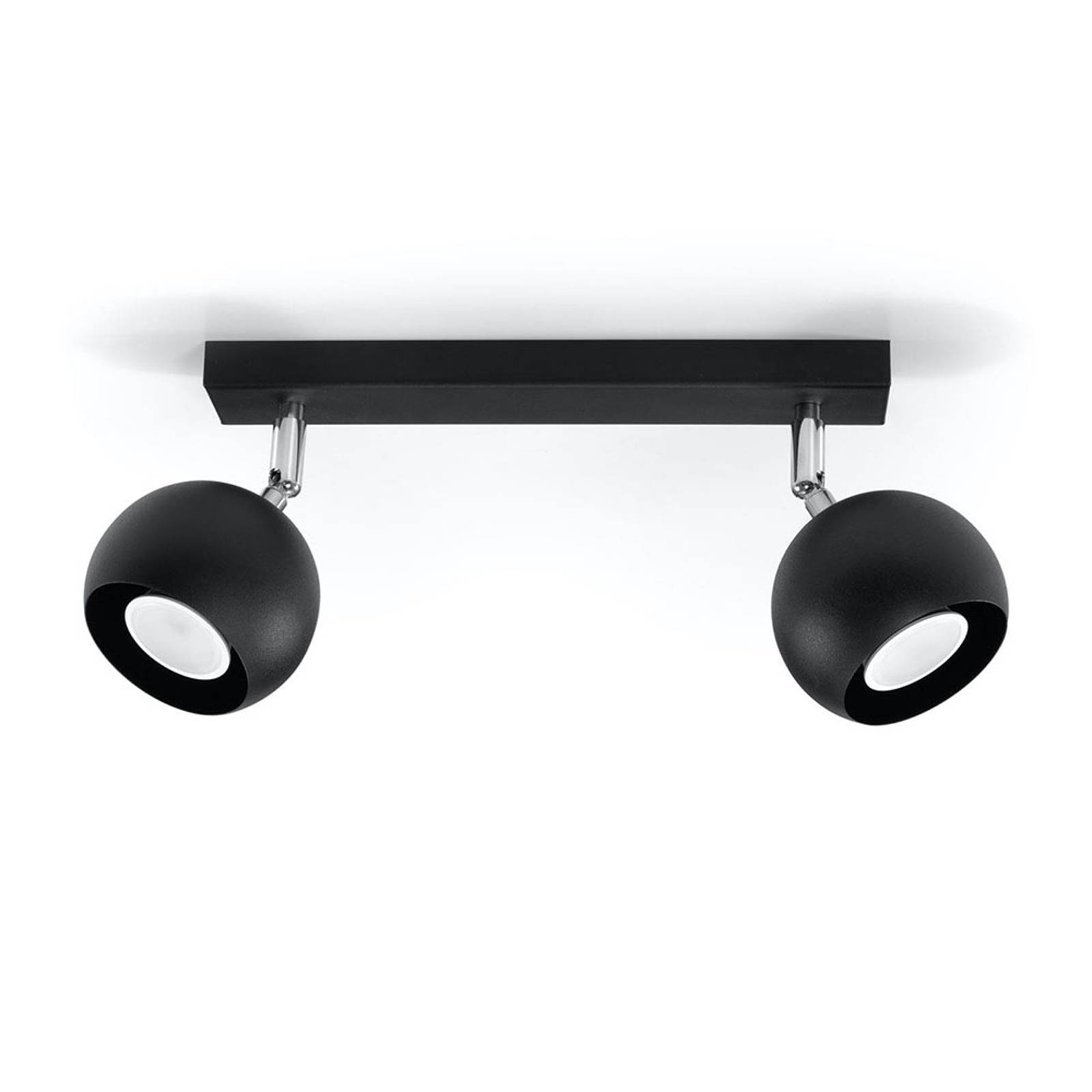 EULUNA Stropné svietidlo Flame v čiernej, 2-plameňové