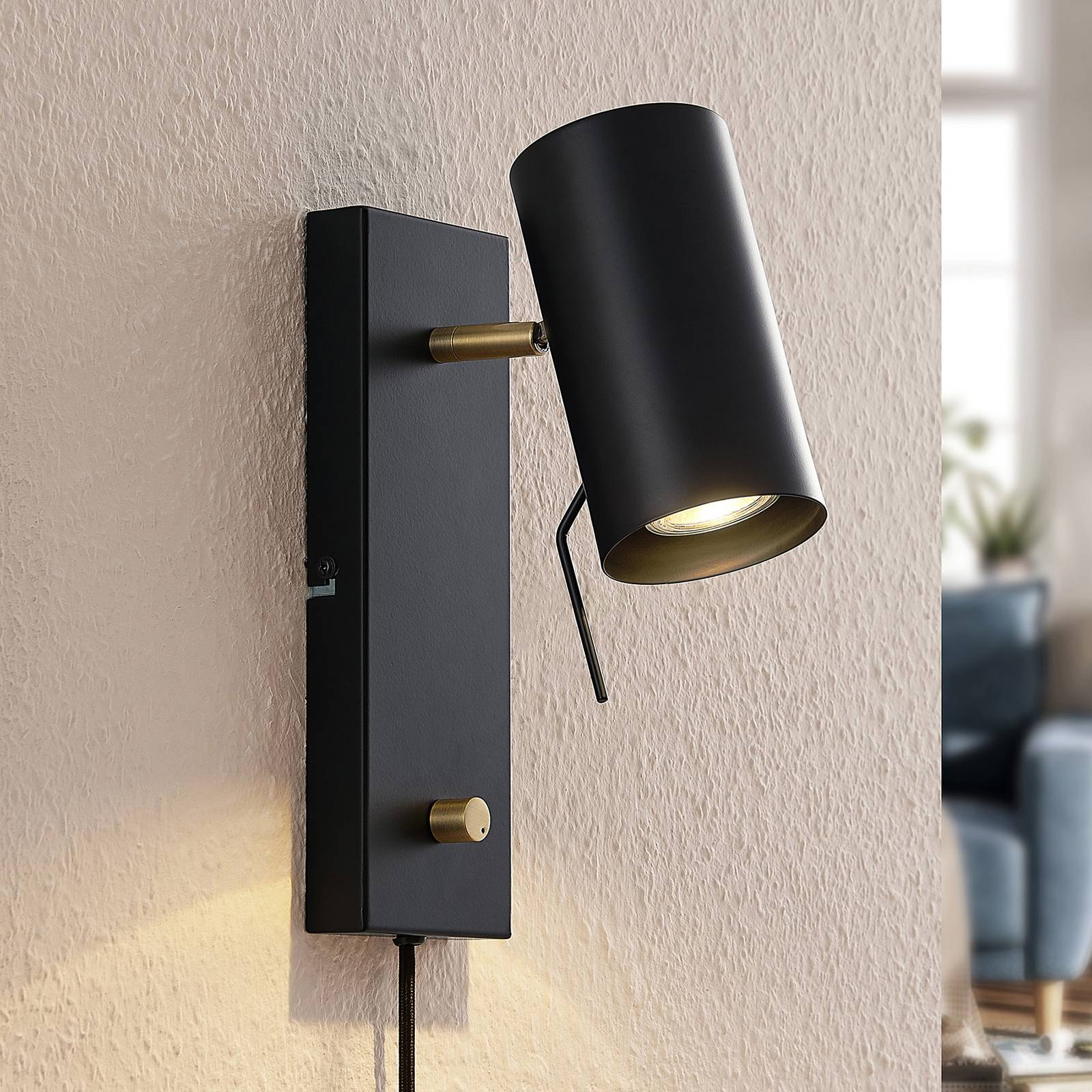 Lindby Lindby Georgios nástenné bodové LED svetlo, čierne