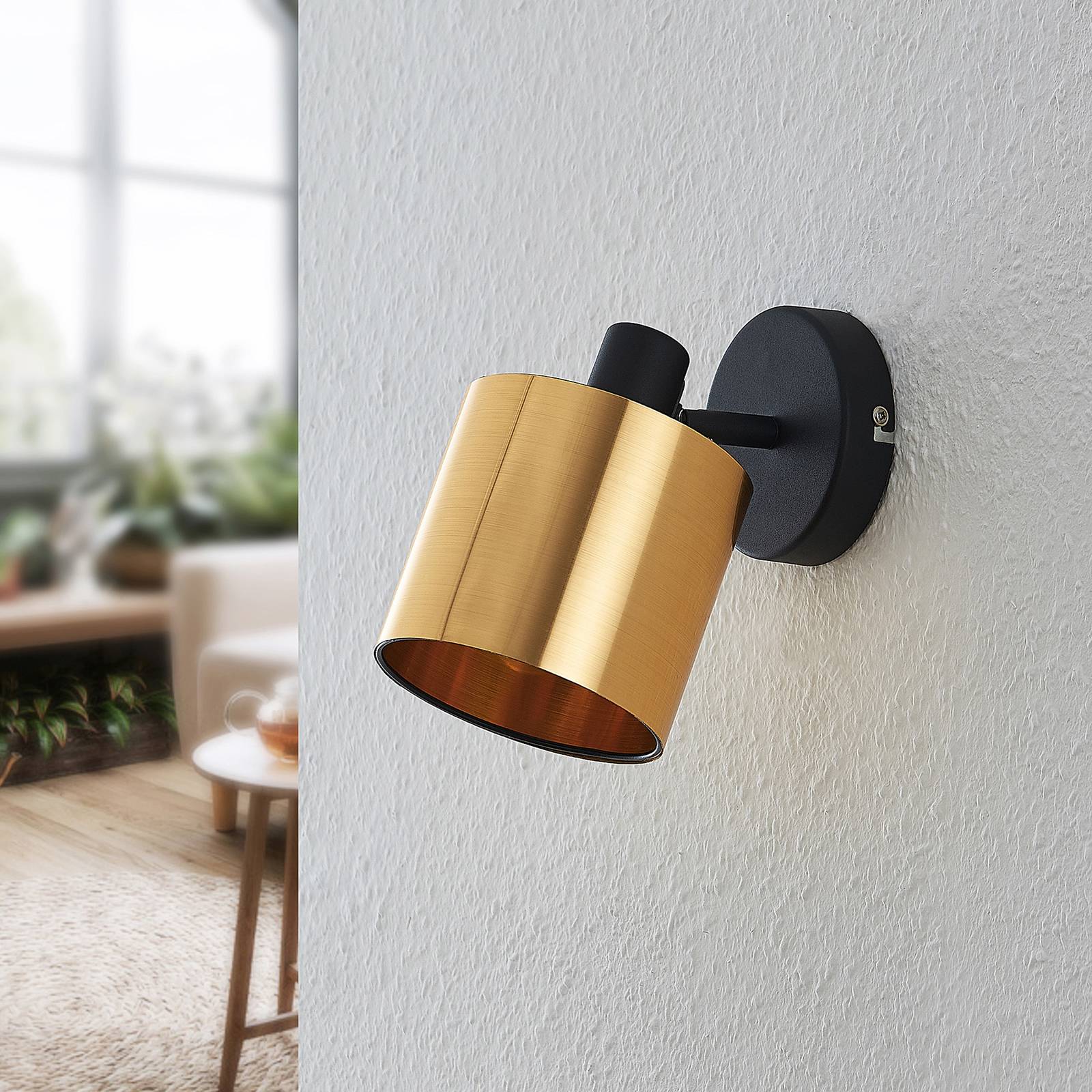 Lindby Lindby Joudy nástenné svietidlo valec bronz svetlý