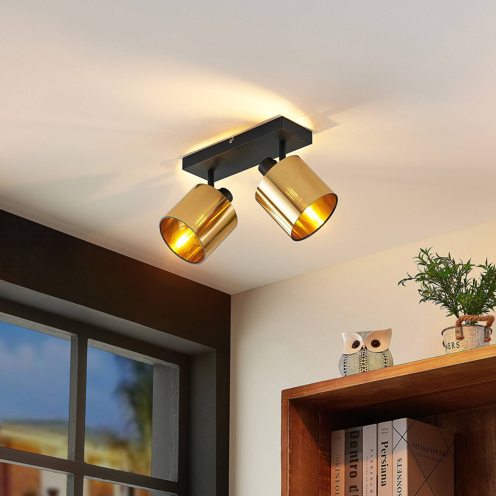 Lindby Lindby Joudy stropné svietidlo 2-pl. bronz svetlý